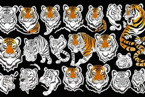 Sleeping tiger and running horse tattoo idea