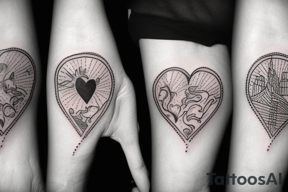 a flame with a heart in and nyc written on the side tattoo idea