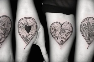 a flame with a heart in and nyc written on the side tattoo idea