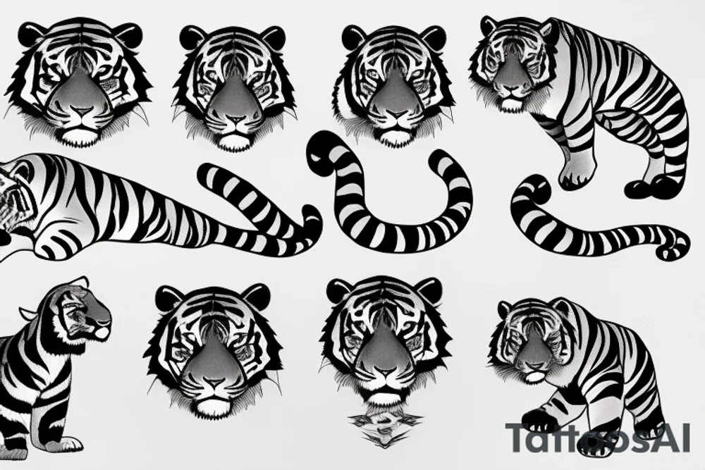 A tiger going down tattoo idea
