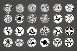 symbol styled like biohazard warning tattoo idea