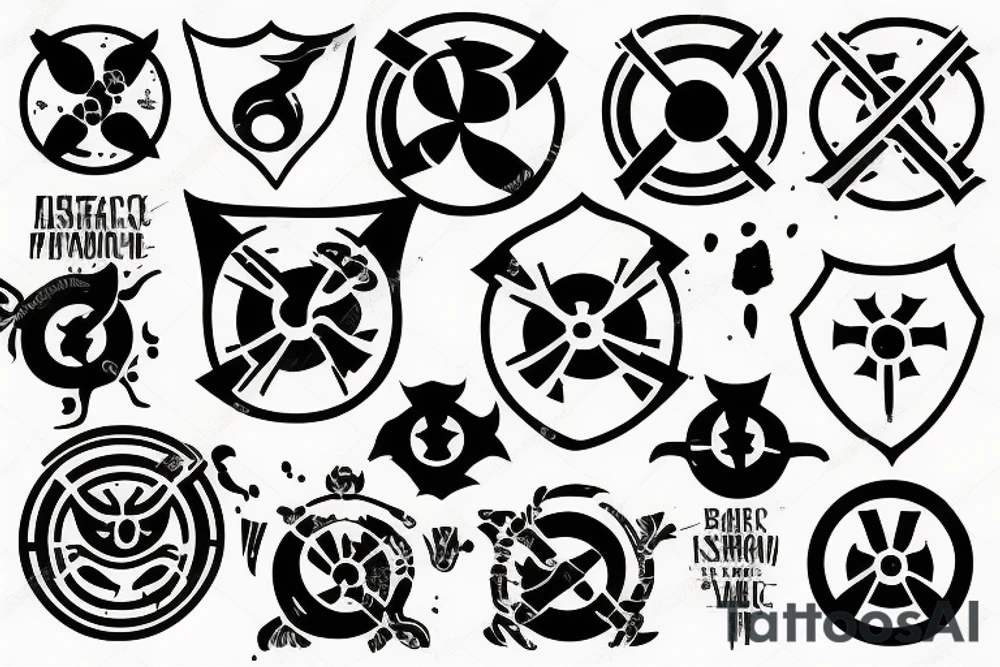 symbol styled like biohazard warning tattoo idea