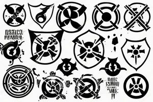 symbol styled like biohazard warning tattoo idea