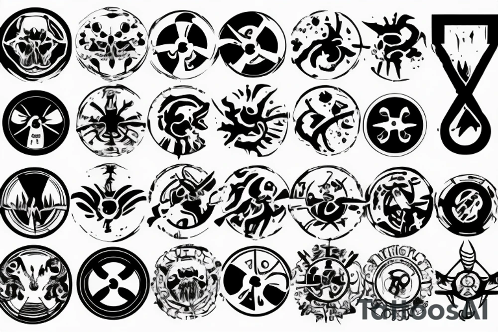 symbol styled like biohazard warning tattoo idea