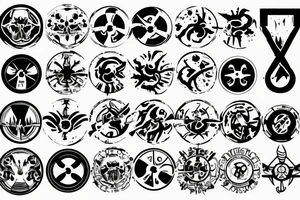 symbol styled like biohazard warning tattoo idea