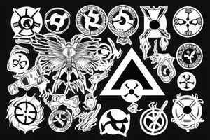 symbol styled like biohazard warning tattoo idea