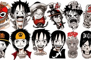 luffy de skate tattoo idea