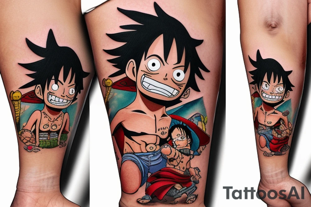 luffy e ekko tattoo idea