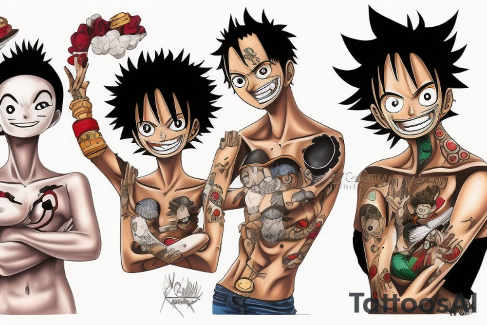 luffy e ekko tattoo idea