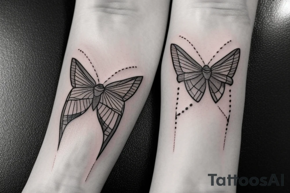 Moth outline tattoo idea