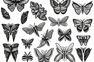 Moth outline tattoo idea