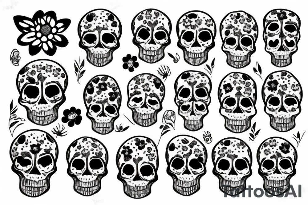 Skull with flower tattoo idea