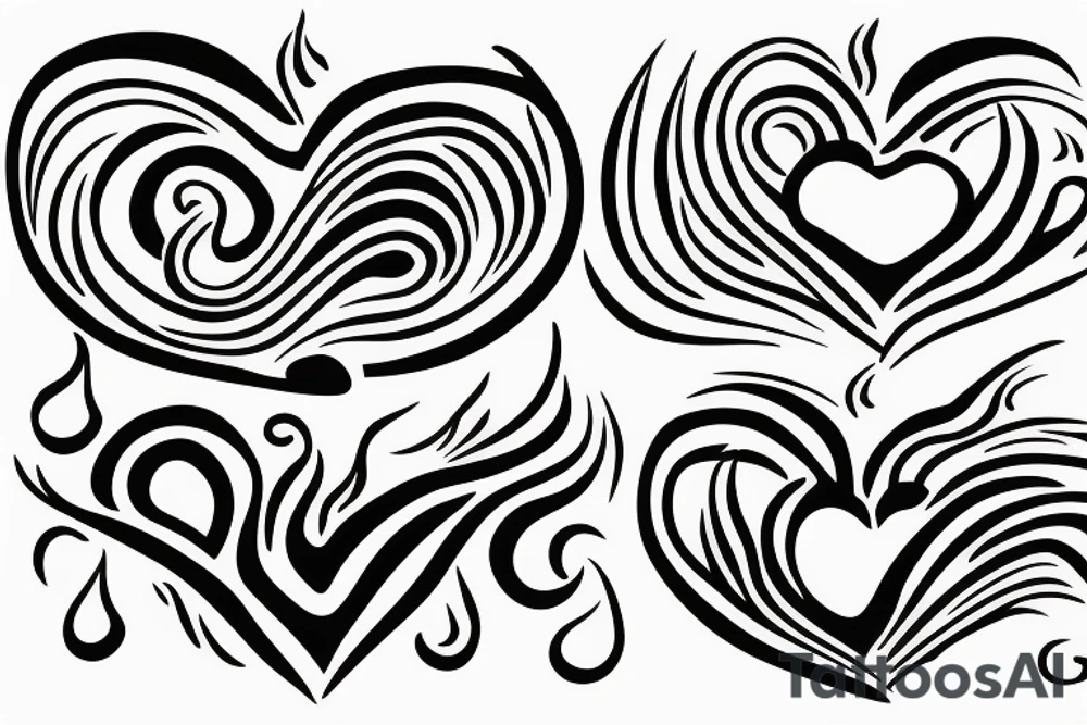 Candles flames hearts tattoo idea