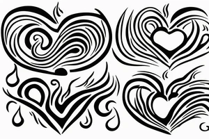 Candles flames hearts tattoo idea
