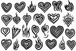 Candles flames hearts tattoo idea