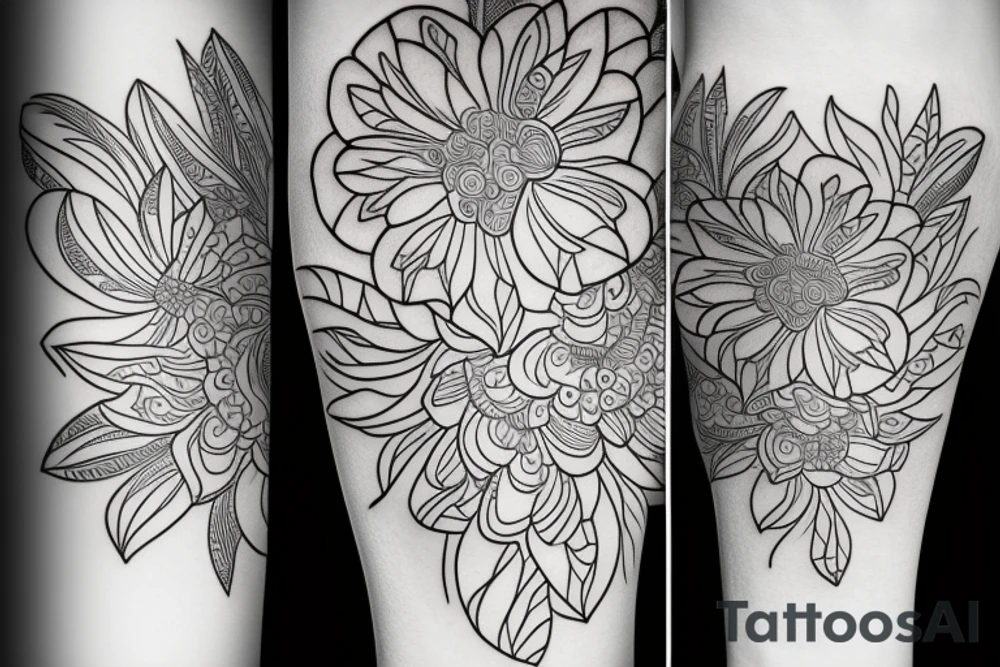 Flower outline tattoo idea