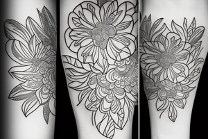 Flower outline tattoo idea