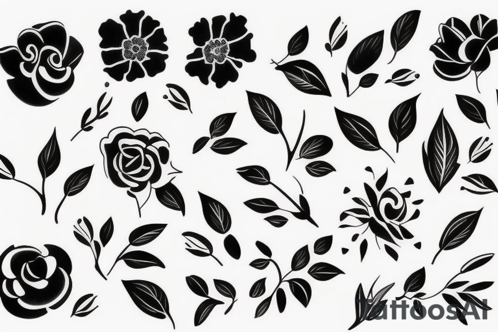 Flower outline tattoo idea