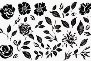 Flower outline tattoo idea