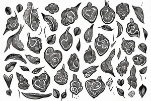 Chicken heart flower tattoo idea