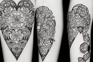 Chicken heart flower tattoo idea
