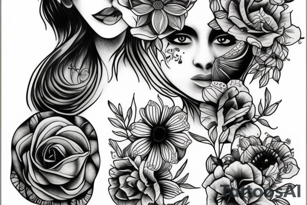 Women in water with flower tattoo idea