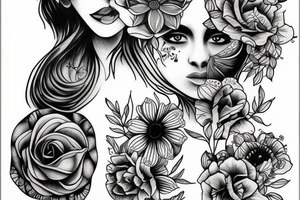 Women in water with flower tattoo idea
