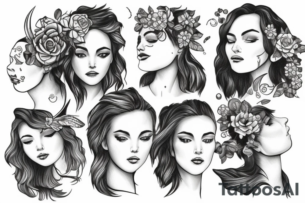 Women in water with flower tattoo idea