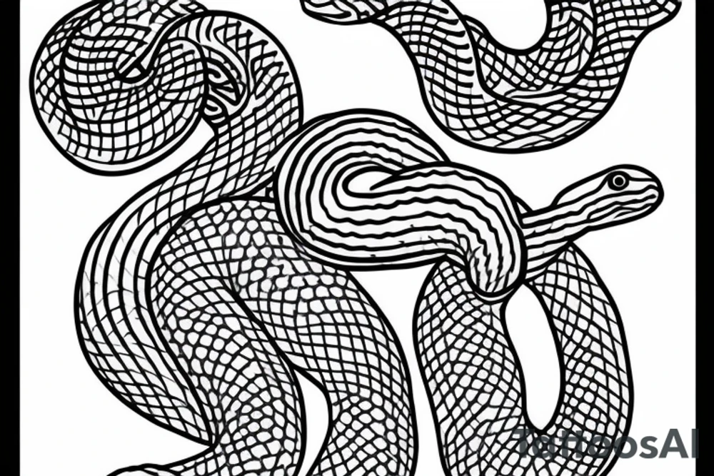 Simple snake outline tattoo idea