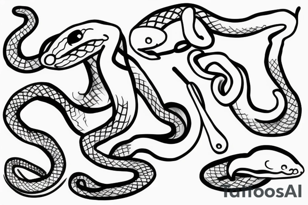 Simple snake outline tattoo idea