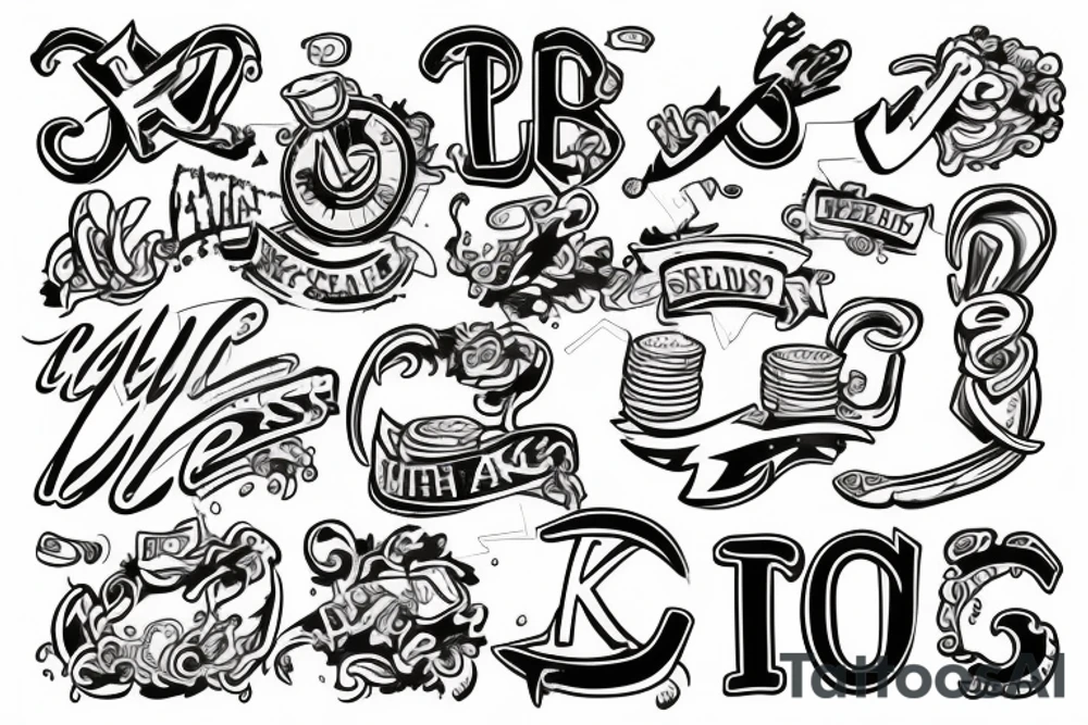 Stock Market Trading with the letters OP tattoo idea