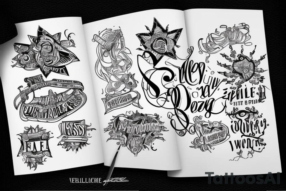 the word unbelievable with a line going through the word, spelt vertically tattoo idea