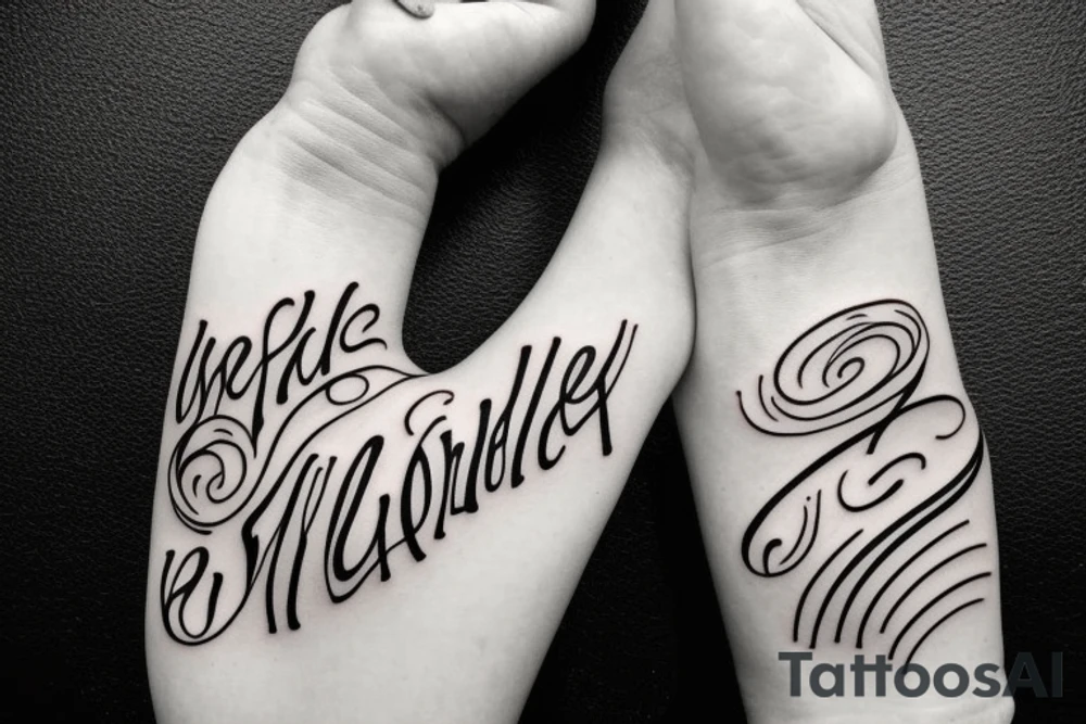 the word unbelievable with a line going through the word, spelt vertically tattoo idea