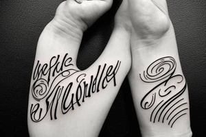 the word unbelievable with a line going through the word, spelt vertically tattoo idea