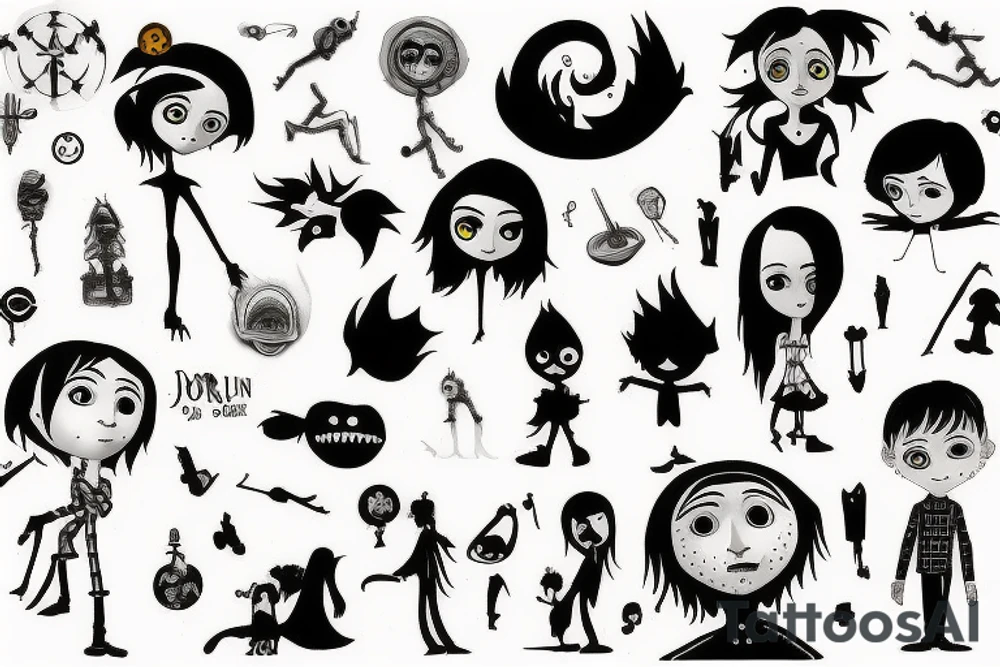 Coraline movie tattoo idea