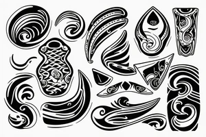 Surfboard with waves tattoo idea