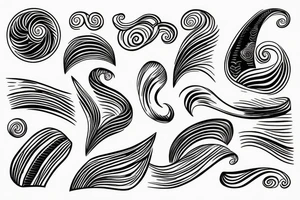 Surfboard with waves tattoo idea
