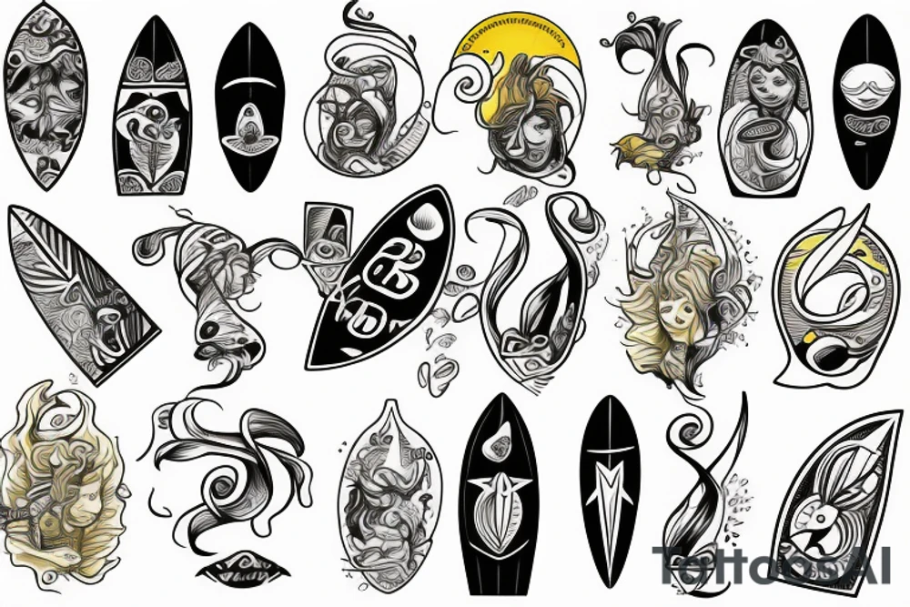 Surfboard tattoo idea