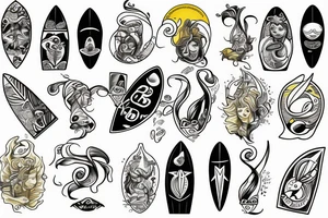 Surfboard tattoo idea