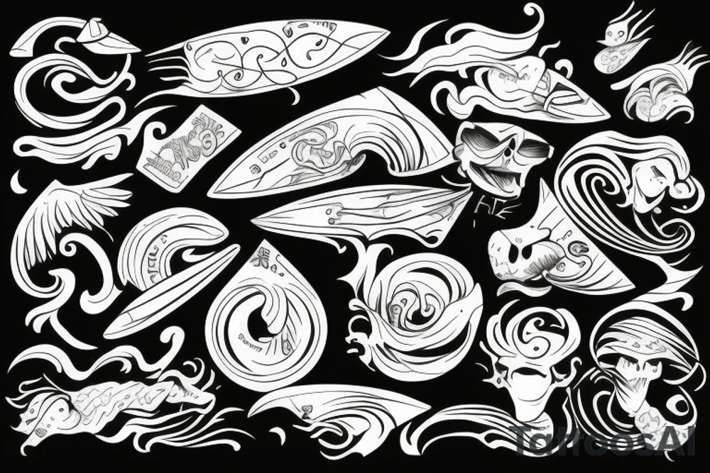 Surfboard tattoo idea