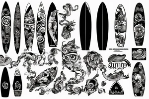 Surfboard tattoo idea