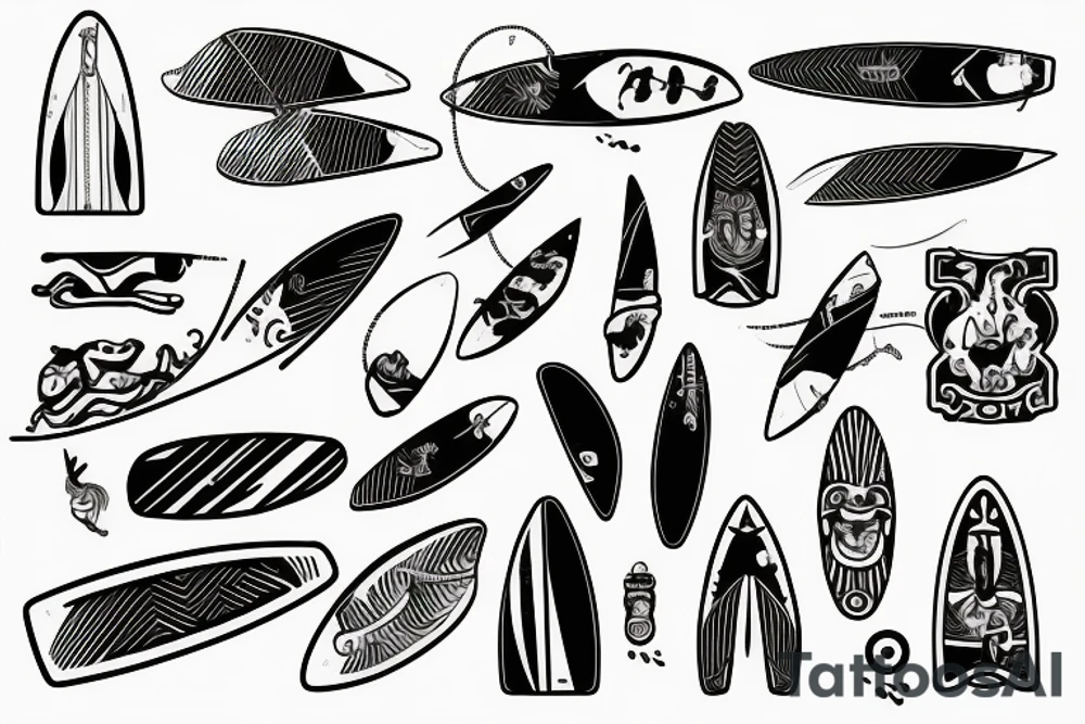 Surfboard tattoo idea
