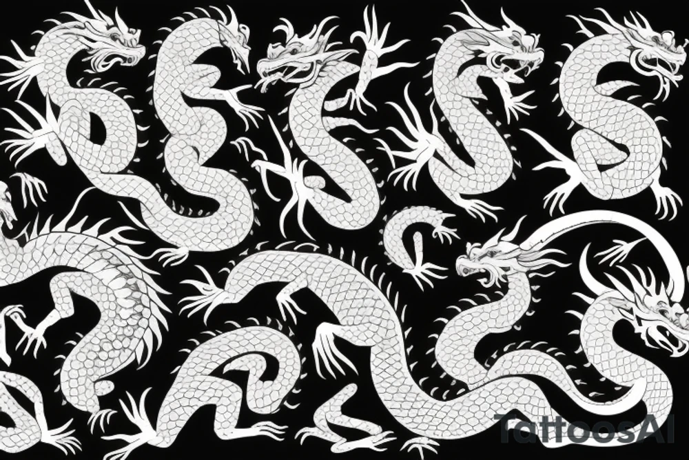 Oriental dragons tattoo idea