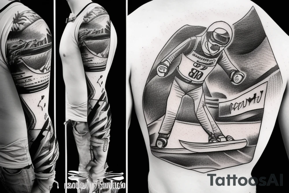 Downhill ski racer tattoo idea