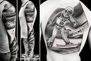 Downhill ski racer tattoo idea