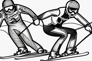 Downhill ski racer on course tattoo idea