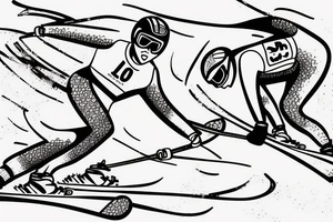 Downhill ski racer on course tattoo idea