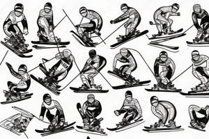 Downhill ski racer on mountain tattoo idea