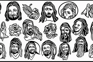 Jesus walking with people tattoo idea