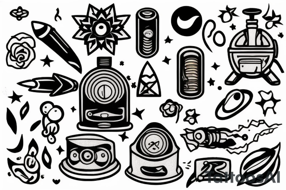 tiny spaceheater tattoo idea